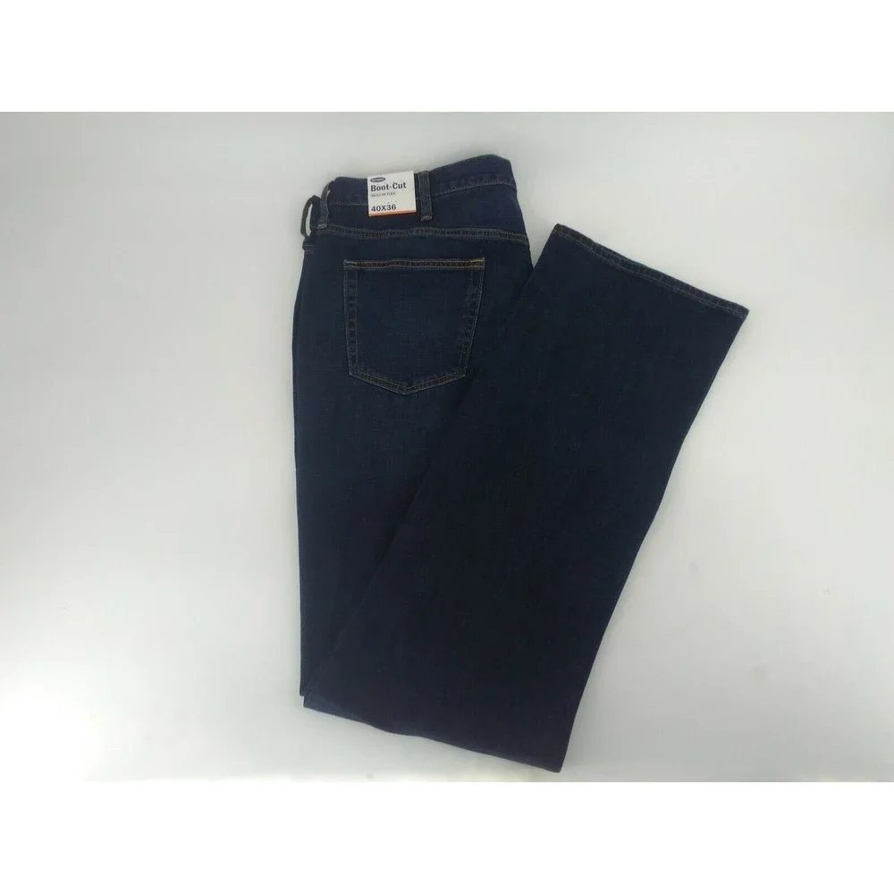 BIG&TALL OLD NAVY BOOT CUT DENIM MENS SIZE 40X36 ZIP FLY BUILD IN FLEX NEW NWT